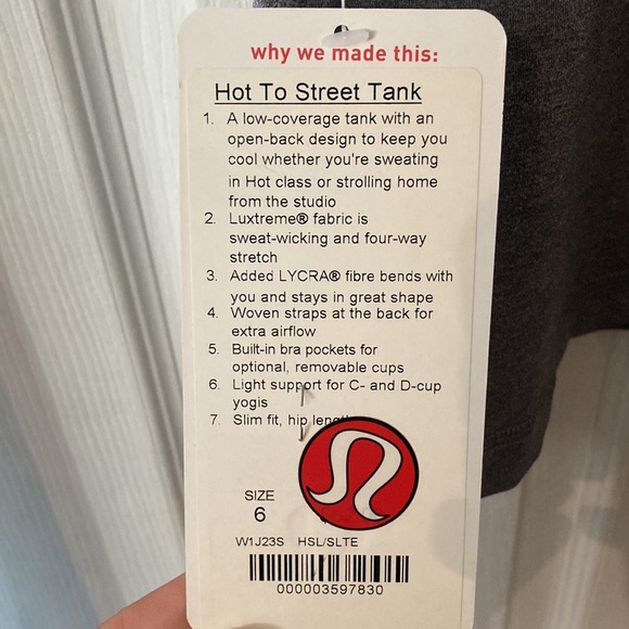 NWT Lululemon Tank Size 6 - Picture 5 of 5